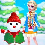 Princess Elsa And Snowman Dress Up